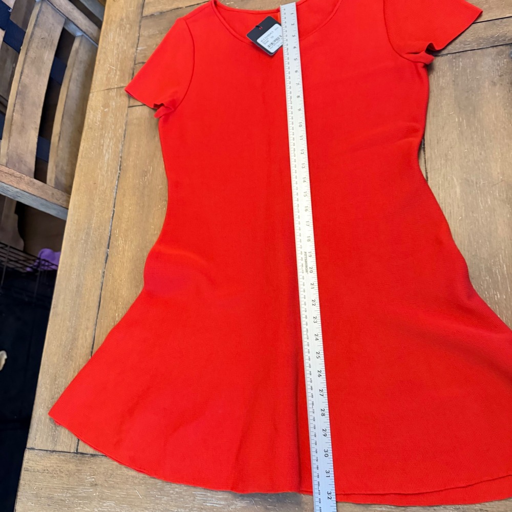 St. John‎ Geranium Red Knit Fit & Flare Dress Women Size 10 K11H0A1 NEW $1,395 - Picture 10 of 16